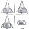 image:imageAngel Kiss Hobo Crossbody Purses for Women Shoulder Bag Multipocket Soft Hobo Purses Removable Strap Leather Handbags3silver