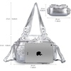 image:imageAngel Kiss Hobo Crossbody Purses for Women Shoulder Bag Multipocket Soft Hobo Purses Removable Strap Leather Handbags3silver