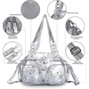 image:imageAngel Kiss Hobo Crossbody Purses for Women Shoulder Bag Multipocket Soft Hobo Purses Removable Strap Leather Handbags3silver