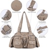 image:imageAngel Kiss Hobo Crossbody Purses for Women Shoulder Bag Multipocket Soft Hobo Purses Removable Strap Leather HandbagsApricot