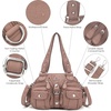image:imageAngel Kiss Hobo Crossbody Purses for Women Shoulder Bag Multipocket Soft Hobo Purses Removable Strap Leather HandbagsPink