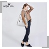 image:imageAngel Kiss Purses and Handbags for Women Washed Vegan Leather Crossbody Hobo Satchel Shoulder Mutipocket Tote Purse