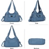 image:imageAngel Kiss Women Handbags Shoulder Bags Washed Leather Satchel Tote Bag Mutipocket Hobo Purse1399blue