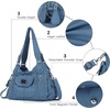 image:imageAngel Kiss Women Handbags Shoulder Bags Washed Leather Satchel Tote Bag Mutipocket Hobo Purse1399blue
