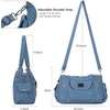 image:imageAngel Kiss Women Handbags Shoulder Bags Washed Leather Satchel Tote Bag Mutipocket Hobo Purse1399blue