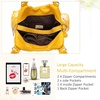image:imageAngel Kiss Women Handbags Shoulder Bags Washed Leather Satchel Tote Bag Mutipocket Hobo PurseAk8122z Yellow