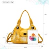 image:imageAngel Kiss Women Handbags Shoulder Bags Washed Leather Satchel Tote Bag Mutipocket Hobo PurseAk8122z Yellow