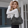 image:imageAngel Kiss Women Handbags Shoulder Bags Washed Leather Satchel Tote Bag Mutipocket Hobo PurseBlack 2