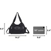 image:imageAngel Kiss Women Handbags Shoulder Bags Washed Leather Satchel Tote Bag Mutipocket Hobo PurseBlack