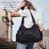 image:imageAngel Kiss Women Handbags Shoulder Bags Washed Leather Satchel Tote Bag Mutipocket Hobo PurseBlack