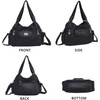 image:imageAngel Kiss Women Handbags Shoulder Bags Washed Leather Satchel Tote Bag Mutipocket Hobo PurseBlack
