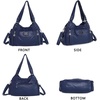 image:imageAngel Kiss Women Handbags Shoulder Bags Washed Leather Satchel Tote Bag Mutipocket Hobo PurseBlue
