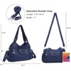 image:imageAngel Kiss Women Handbags Shoulder Bags Washed Leather Satchel Tote Bag Mutipocket Hobo PurseBlue