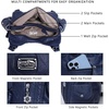 image:imageAngel Kiss Women Handbags Shoulder Bags Washed Leather Satchel Tote Bag Mutipocket Hobo PurseBlue