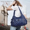 image:imageAngel Kiss Women Handbags Shoulder Bags Washed Leather Satchel Tote Bag Mutipocket Hobo PurseBlue
