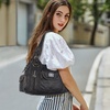 image:imageAngel Kiss Women Handbags Shoulder Bags Washed Leather Satchel Tote Bag Mutipocket Hobo PurseBronze