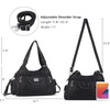image:imageAngel Kiss Women Handbags Shoulder Bags Washed Leather Satchel Tote Bag Mutipocket Hobo PurseBronze