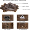 image:imageAngel Kiss Women Handbags Shoulder Bags Washed Leather Satchel Tote Bag Mutipocket Hobo PurseBrown 2