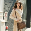 image:imageAngel Kiss Women Handbags Shoulder Bags Washed Leather Satchel Tote Bag Mutipocket Hobo PurseBrown 2