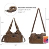 image:imageAngel Kiss Women Handbags Shoulder Bags Washed Leather Satchel Tote Bag Mutipocket Hobo PurseBrown 2