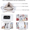 image:imageAngel Kiss Women Handbags Shoulder Bags Washed Leather Satchel Tote Bag Mutipocket Hobo PurseFlower White