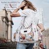 image:imageAngel Kiss Women Handbags Shoulder Bags Washed Leather Satchel Tote Bag Mutipocket Hobo PurseFlower White