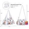 image:imageAngel Kiss Women Handbags Shoulder Bags Washed Leather Satchel Tote Bag Mutipocket Hobo PurseFlower White