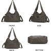 image:imageAngel Kiss Women Handbags Shoulder Bags Washed Leather Satchel Tote Bag Mutipocket Hobo PurseGreen 2