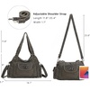 image:imageAngel Kiss Women Handbags Shoulder Bags Washed Leather Satchel Tote Bag Mutipocket Hobo PurseGreen 2