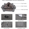 image:imageAngel Kiss Women Handbags Shoulder Bags Washed Leather Satchel Tote Bag Mutipocket Hobo PurseGrey