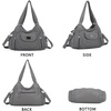 image:imageAngel Kiss Women Handbags Shoulder Bags Washed Leather Satchel Tote Bag Mutipocket Hobo PurseGrey