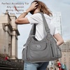 image:imageAngel Kiss Women Handbags Shoulder Bags Washed Leather Satchel Tote Bag Mutipocket Hobo PurseGrey