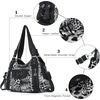 image:imageAngel Kiss Women Handbags Shoulder Bags Washed Leather Satchel Tote Bag Mutipocket Hobo PurseLeopard Black