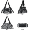 image:imageAngel Kiss Women Handbags Shoulder Bags Washed Leather Satchel Tote Bag Mutipocket Hobo PurseLeopard Black