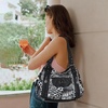 image:imageAngel Kiss Women Handbags Shoulder Bags Washed Leather Satchel Tote Bag Mutipocket Hobo PurseLeopard Black