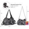 image:imageAngel Kiss Women Handbags Shoulder Bags Washed Leather Satchel Tote Bag Mutipocket Hobo PurseLeopard Grey
