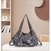 image:imageAngel Kiss Women Handbags Shoulder Bags Washed Leather Satchel Tote Bag Mutipocket Hobo PurseLeopard Grey