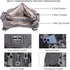 image:imageAngel Kiss Women Handbags Shoulder Bags Washed Leather Satchel Tote Bag Mutipocket Hobo PurseLeopard Grey