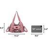 image:imageAngel Kiss Women Handbags Shoulder Bags Washed Leather Satchel Tote Bag Mutipocket Hobo PurseLeopard Pink