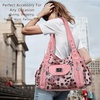 image:imageAngel Kiss Women Handbags Shoulder Bags Washed Leather Satchel Tote Bag Mutipocket Hobo PurseLeopard Pink