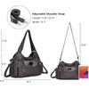 image:imageAngel Kiss Women Handbags Shoulder Bags Washed Leather Satchel Tote Bag Mutipocket Hobo PursePetwer
