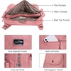 image:imageAngel Kiss Women Handbags Shoulder Bags Washed Leather Satchel Tote Bag Mutipocket Hobo PursePink