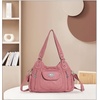 image:imageAngel Kiss Women Handbags Shoulder Bags Washed Leather Satchel Tote Bag Mutipocket Hobo PursePink