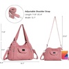 image:imageAngel Kiss Women Handbags Shoulder Bags Washed Leather Satchel Tote Bag Mutipocket Hobo PursePink