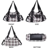 image:imageAngel Kiss Women Handbags Shoulder Bags Washed Leather Satchel Tote Bag Mutipocket Hobo PursePlaid Black