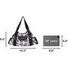 image:imageAngel Kiss Women Handbags Shoulder Bags Washed Leather Satchel Tote Bag Mutipocket Hobo PursePlaid Black