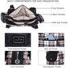 image:imageAngel Kiss Women Handbags Shoulder Bags Washed Leather Satchel Tote Bag Mutipocket Hobo PursePlaid Black