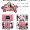 image:imageAngel Kiss Women Handbags Shoulder Bags Washed Leather Satchel Tote Bag Mutipocket Hobo PursePlaid Pink