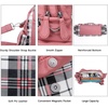 image:imageAngel Kiss Women Handbags Shoulder Bags Washed Leather Satchel Tote Bag Mutipocket Hobo PursePlaid Pink