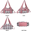 image:imageAngel Kiss Women Handbags Shoulder Bags Washed Leather Satchel Tote Bag Mutipocket Hobo PursePlaid Pink